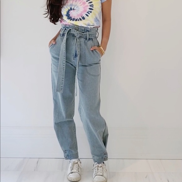 Something Navy Denim - Something Navy Tie Waist Jeans